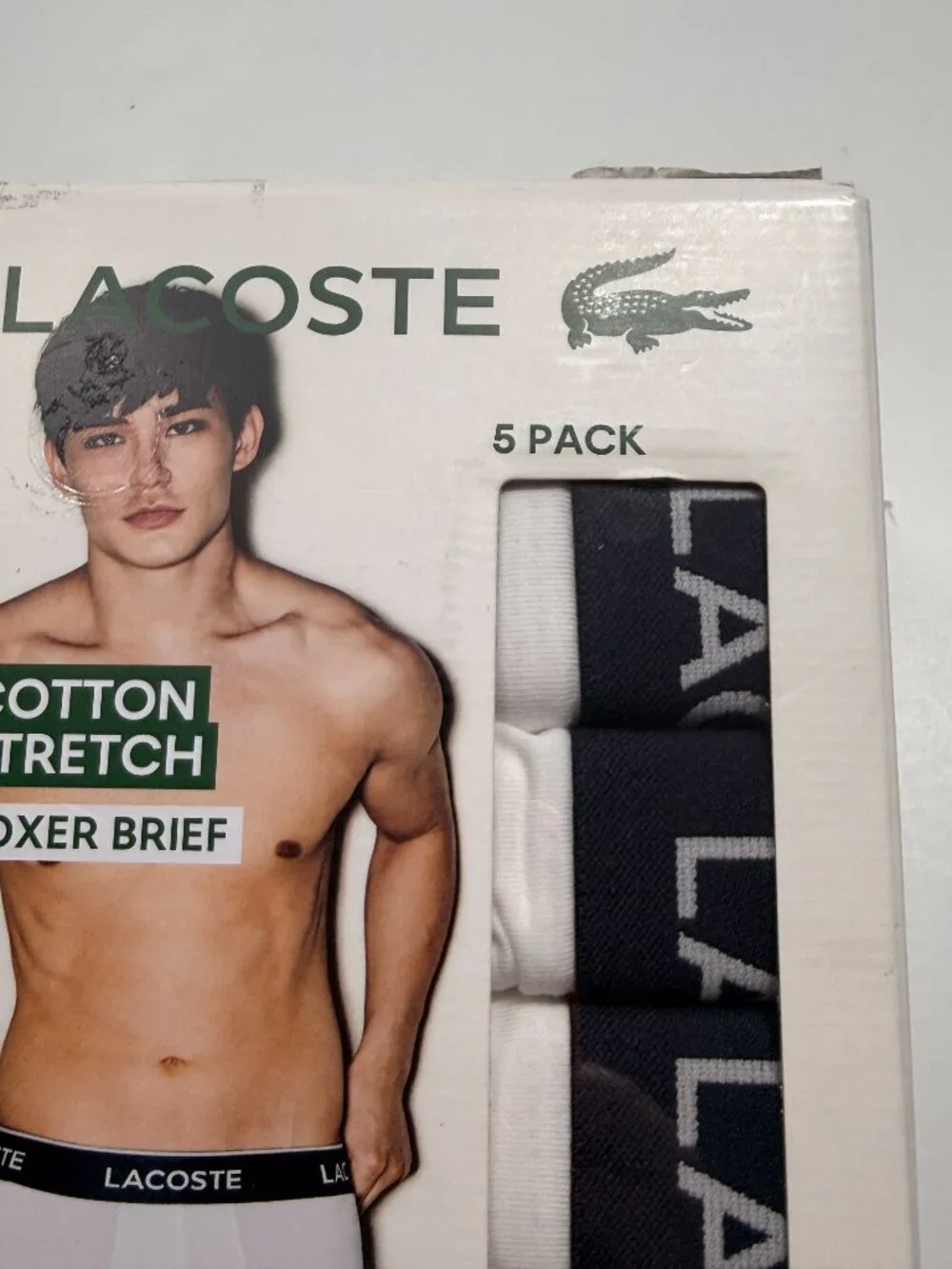 NWT Lacoste Boxer Brief - XL - Gray - Set of 5 - White
